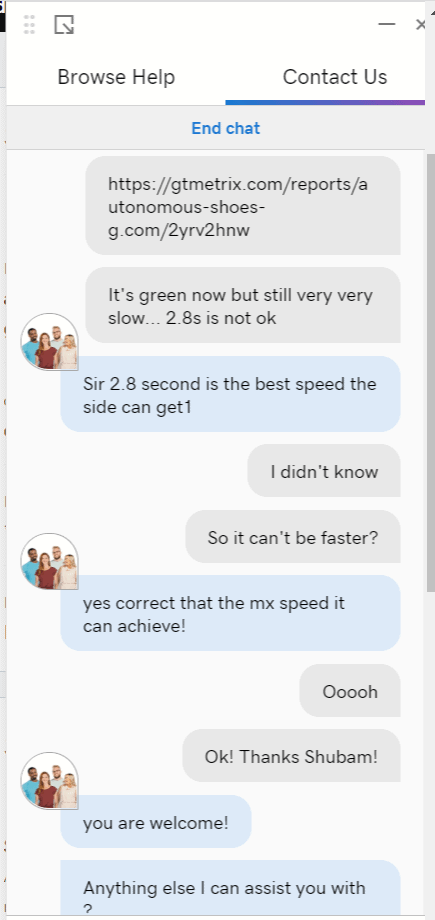 The maximum GoDaddy speed, apparently